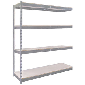 Lyon 24"d 4-Shelf Heavy-Duty Boltless Shelving Add-On Units - Gray