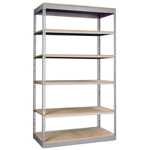 Lyon 24"d 6-Shelf Light-Duty Boltless Shelving Starter Units - Gray