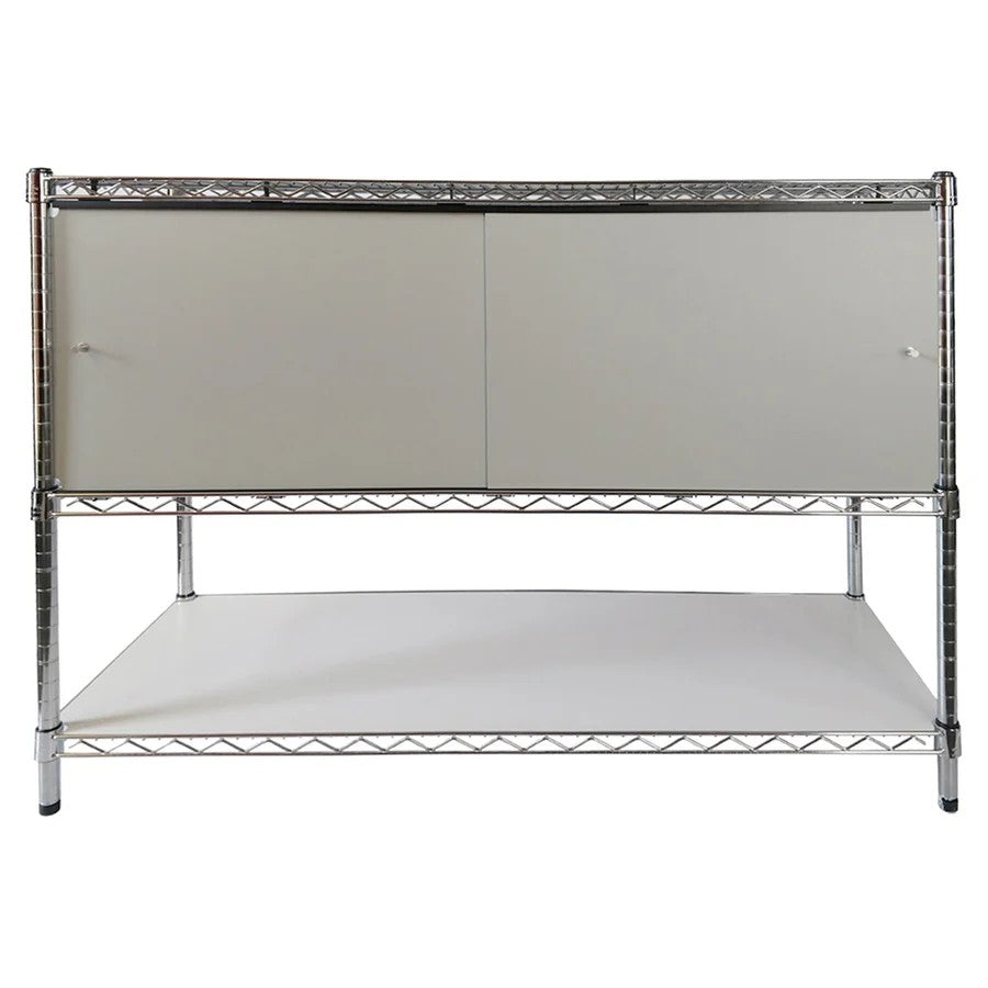 24"d x 42"w x 18"h Sliding Door Wire Shelving Enclosures