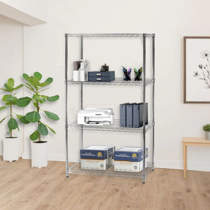 14"d x 36"w Chrome Wire Shelving w/ 4 Shelves