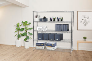 12"d x 72"w Chrome Wire Shelving w/ 5 Shelves