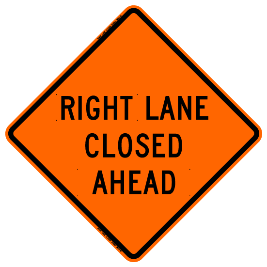 Bones Safety Right Lane Closed Ahead (3 Line)(RUS), 48