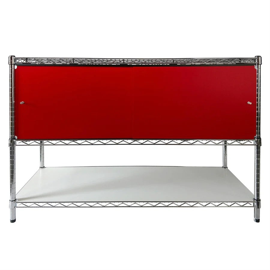 24"d x 36"w x 18"h Sliding Door Wire Shelving Enclosures