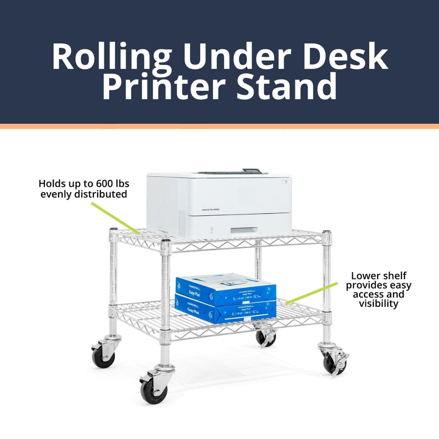 Rolling Under Desk Printer Stand