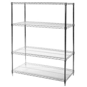 18"d x 42"w Chrome Wire Shelving w/ 4 Shelves