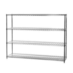 18"d x 60"w Chrome Wire Shelving w/ 4 Shelves