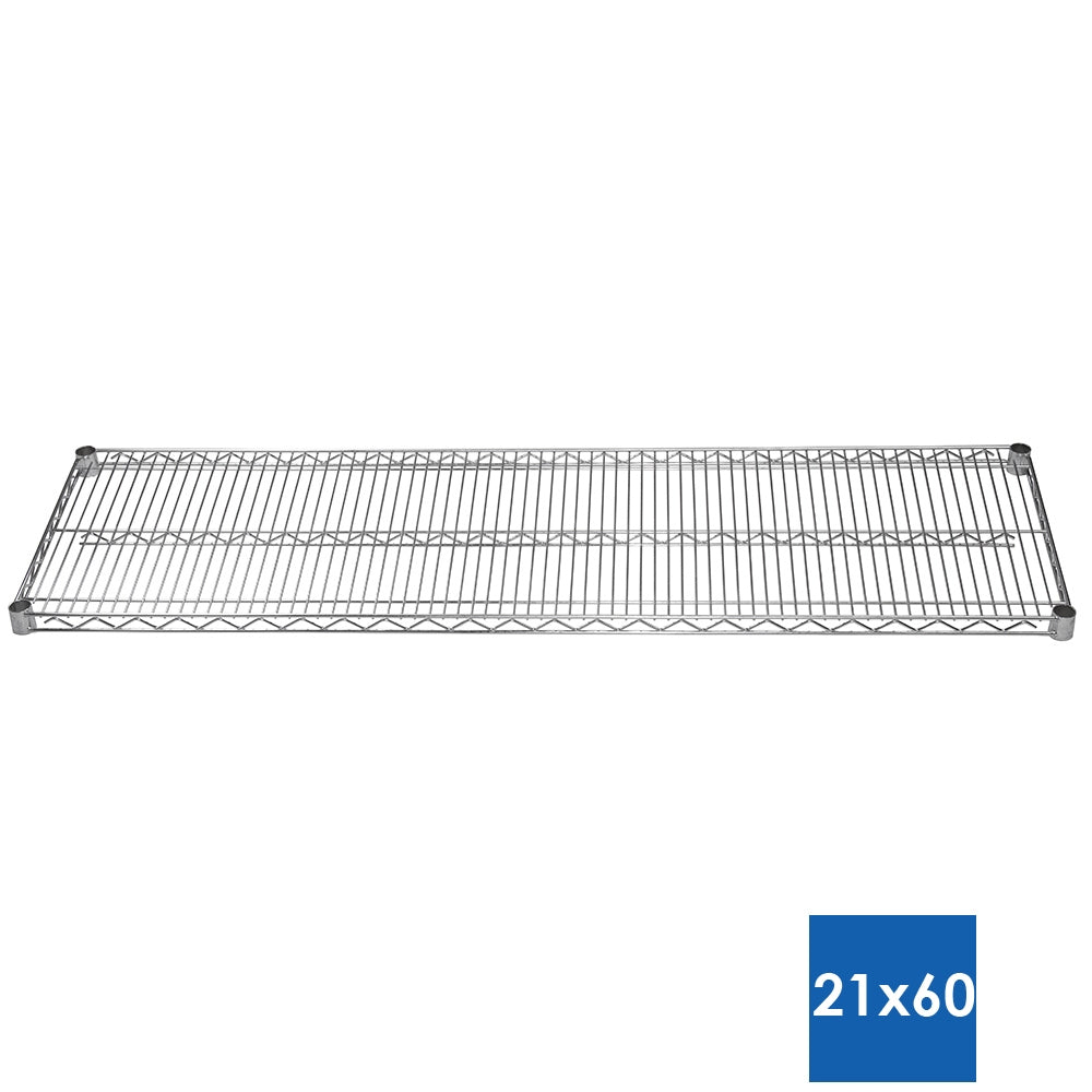 21"d x 60"w Chrome Wire Shelving w/ 5 Shelves