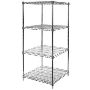 24"d x 24"w Chrome Wire Shelving w/ 4 Shelves