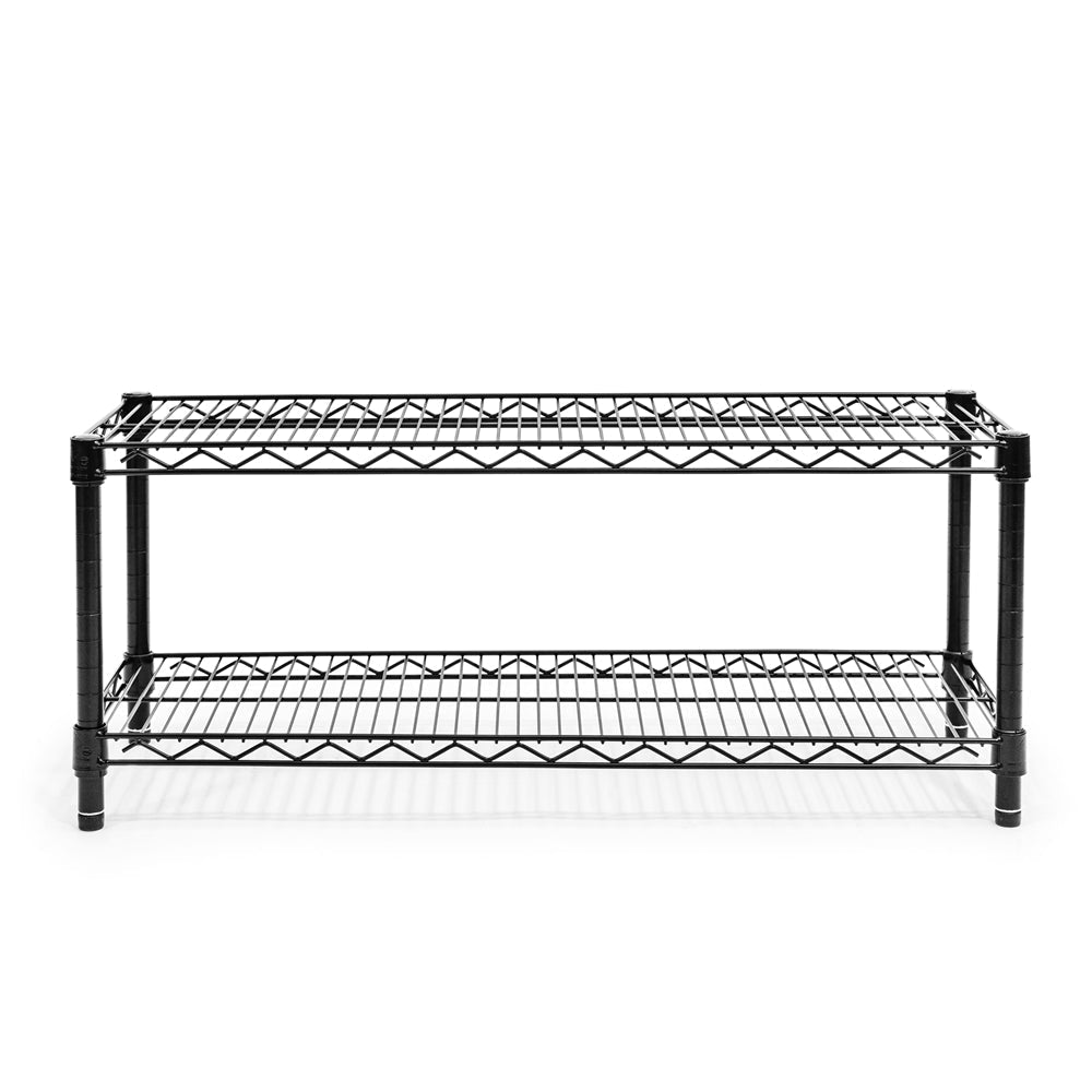 Black 2-Tier Shoe Rack