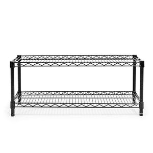 Black 2-Tier Shoe Rack