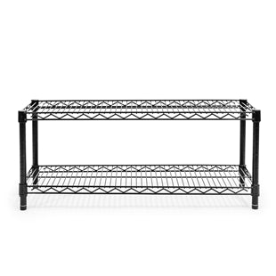 Black 2-Tier Shoe Rack