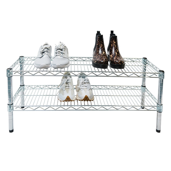 Chrome 2-Tier Shoe Rack