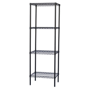 8"d x 72"h Black Wire Shelving w/ 4 Shelves