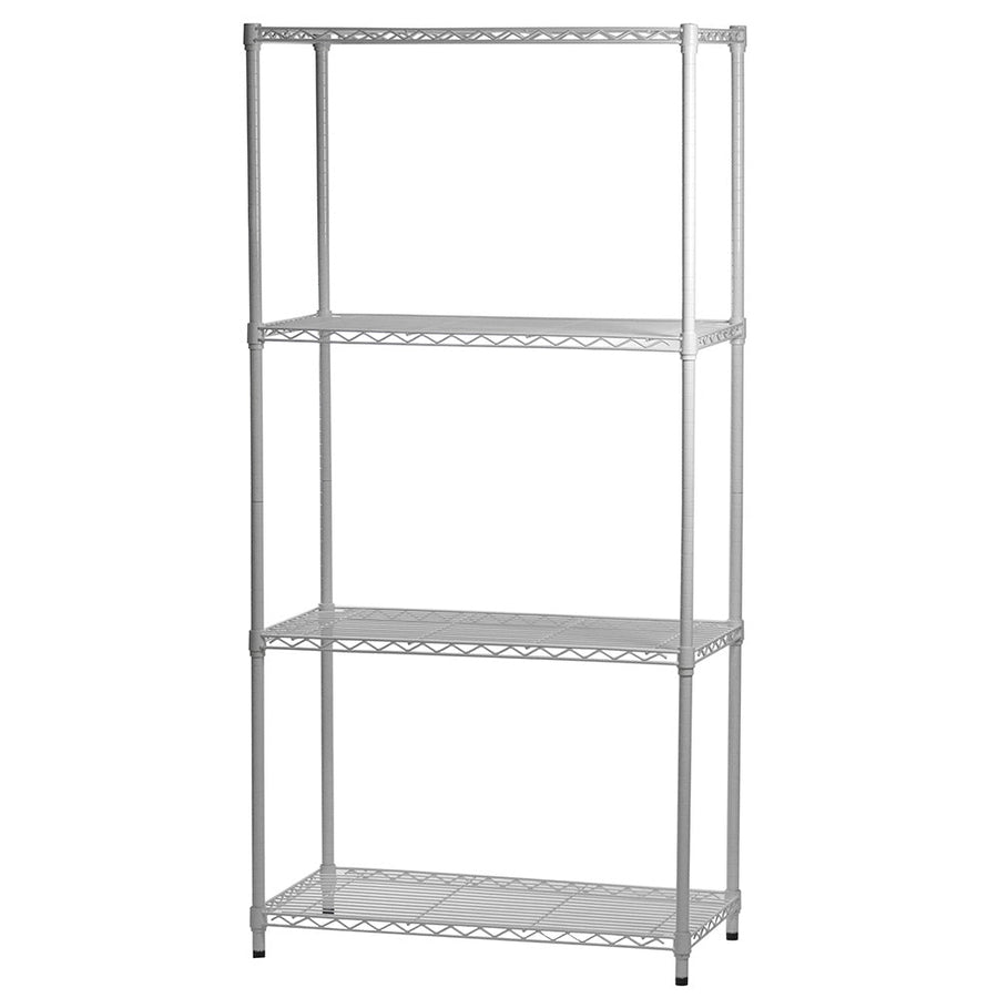 White Wire Shelving with 4 Shelves - 18"d x 48"w x 72"h