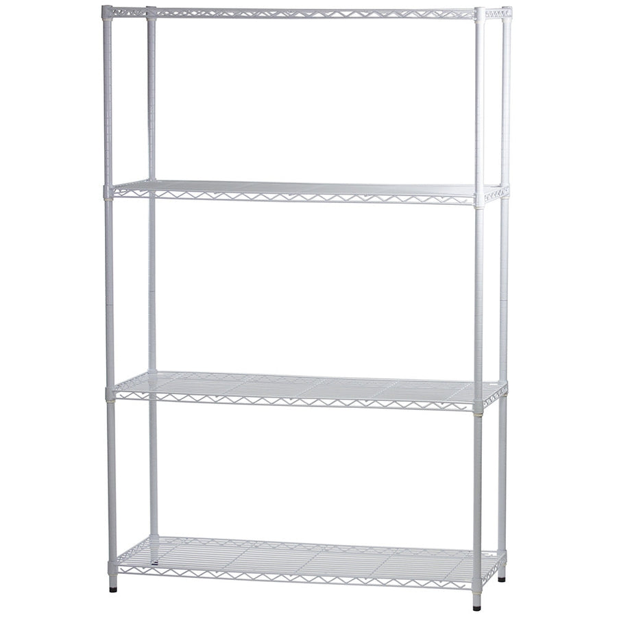 White Wire Shelving with 4 Shelves - 18"d x 48"w x 72"h