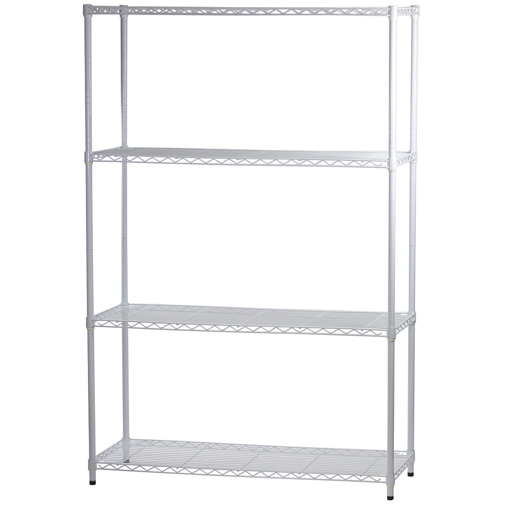 White Wire Shelving with 4 Shelves - 18"d x 48"w x 72"h