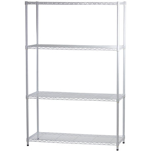 White Wire Shelving with 4 Shelves - 18"d x 48"w x 72"h