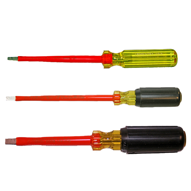Cementex Cabinet Tip Screwdriver, 3/16" x 6", Cushion Grip (MC6P-CG)