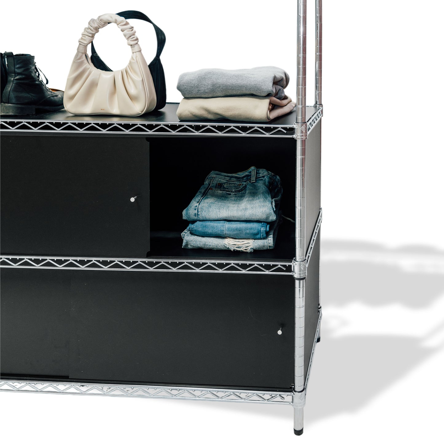 Closet Wire Shelving with Enclosures