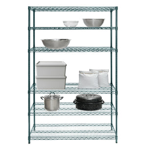 6-Tier Green Wire Shelving Unit