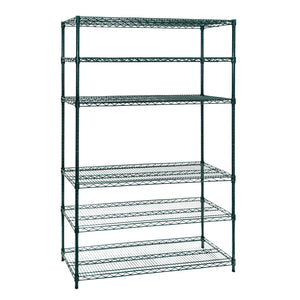 6-Tier Green Wire Shelving Unit