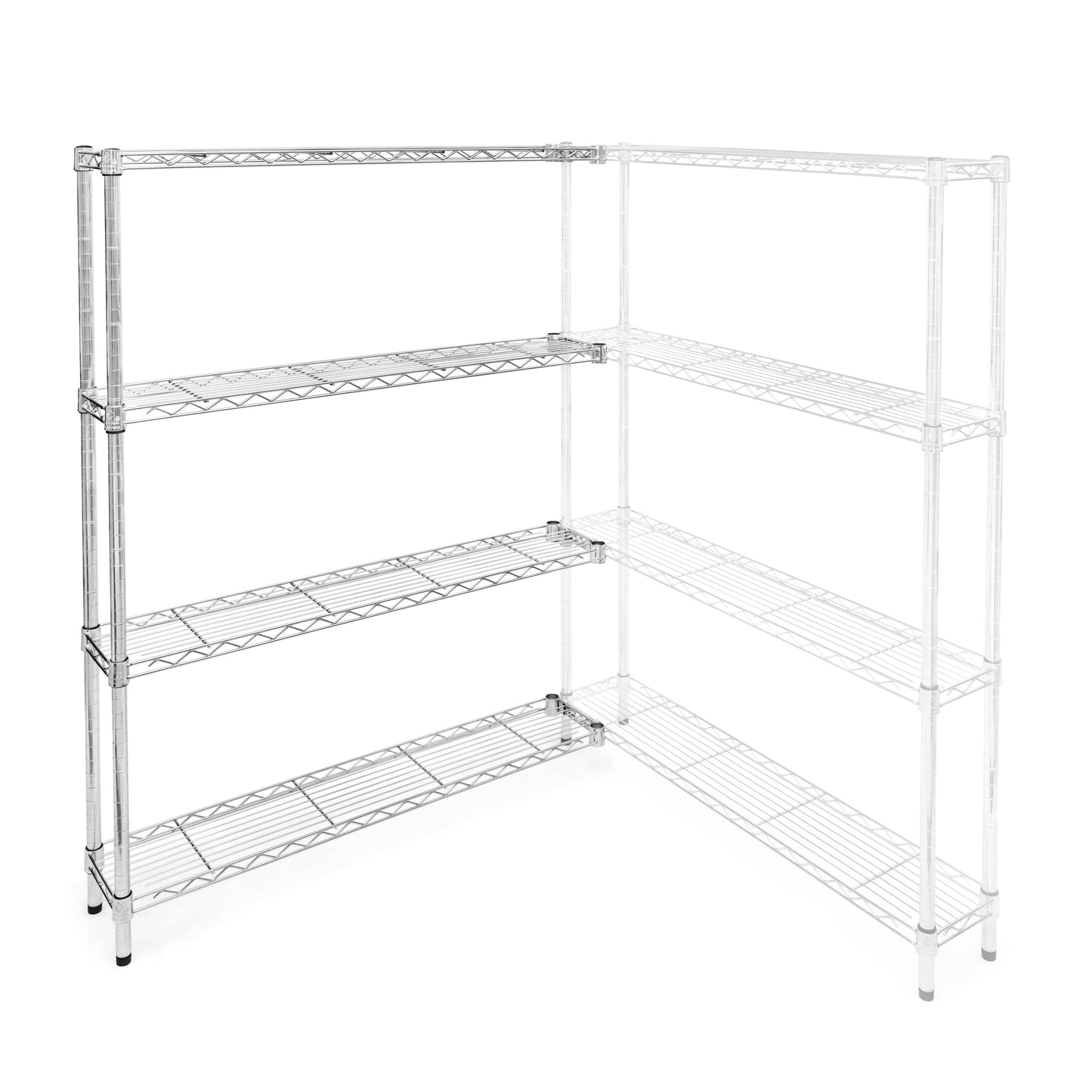 8"d x 36"w Wire Shelving Add-On Units w/ 4 Shelves
