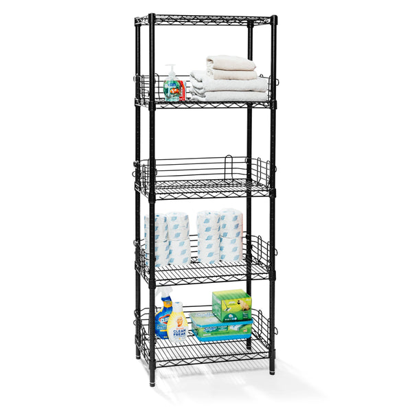 Black 5-Tier Storage Tower