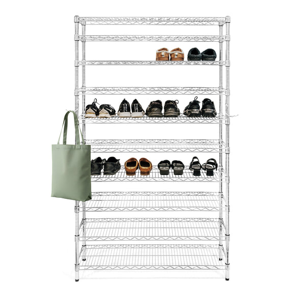 Chrome 10-Tier Shoe Rack