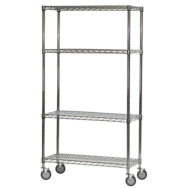 4-Shelf Chrome Wire Carts - 12