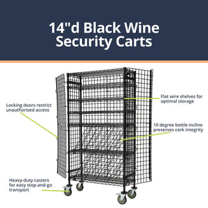 14"d Black Wine Security Carts
