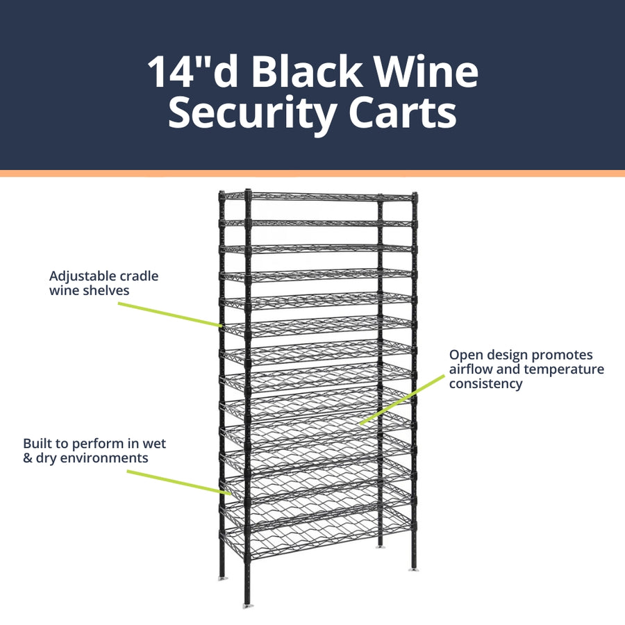 14"d Black Wire Wine Racks