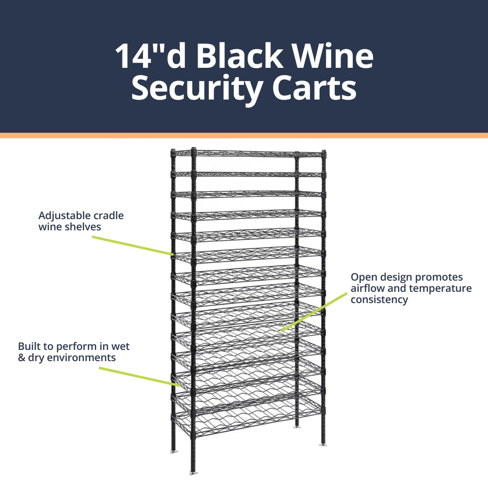 14"d Black Wire Wine Racks