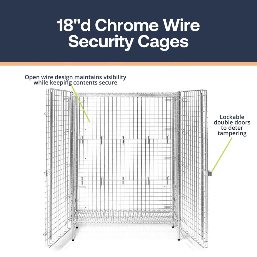 18"d Chrome Wire Security Cages