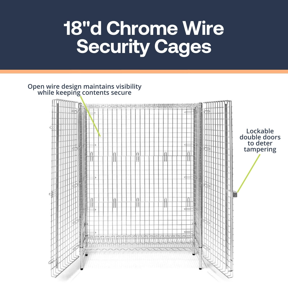 18"d Chrome Wire Security Cages