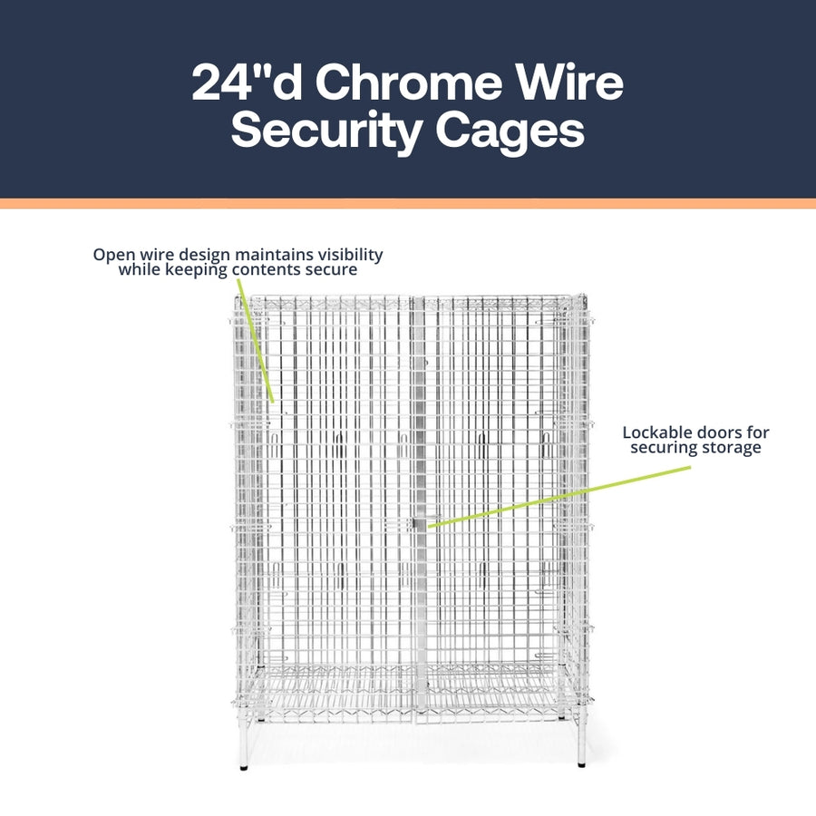 24"d Chrome Wire Security Cages