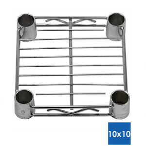10"d x 10"w Chrome Wire Shelving w/ 4 Shelves