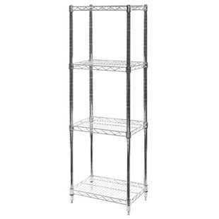 12"d x 18"w Chrome Wire Shelving w/ 4 Shelves