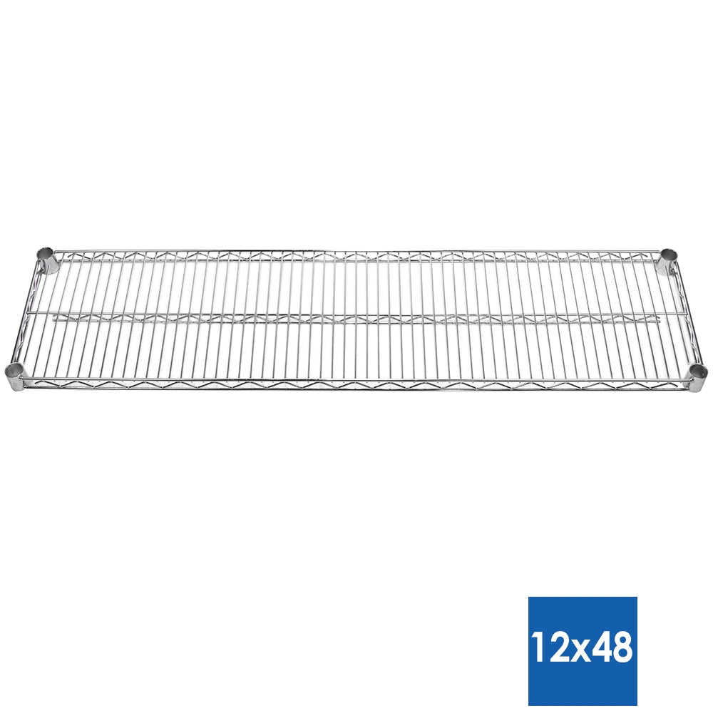 12"d x 48"w Chrome Wire Shelving w/ 4 Shelves
