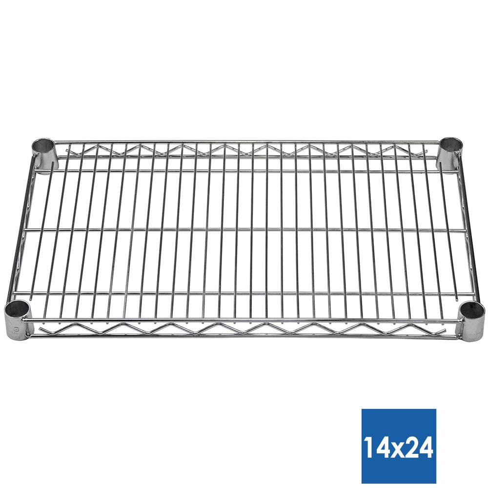 14"d x 24"w Chrome Wire Shelving w/ 4 Shelves