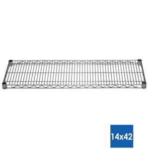 14"d x 42"w Chrome Wire Shelving w/ 4 Shelves
