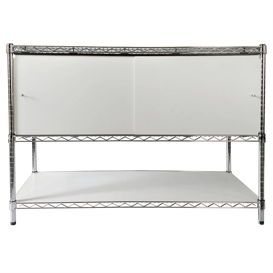 24"d x 42"w x 18"h Sliding Door Wire Shelving Enclosures