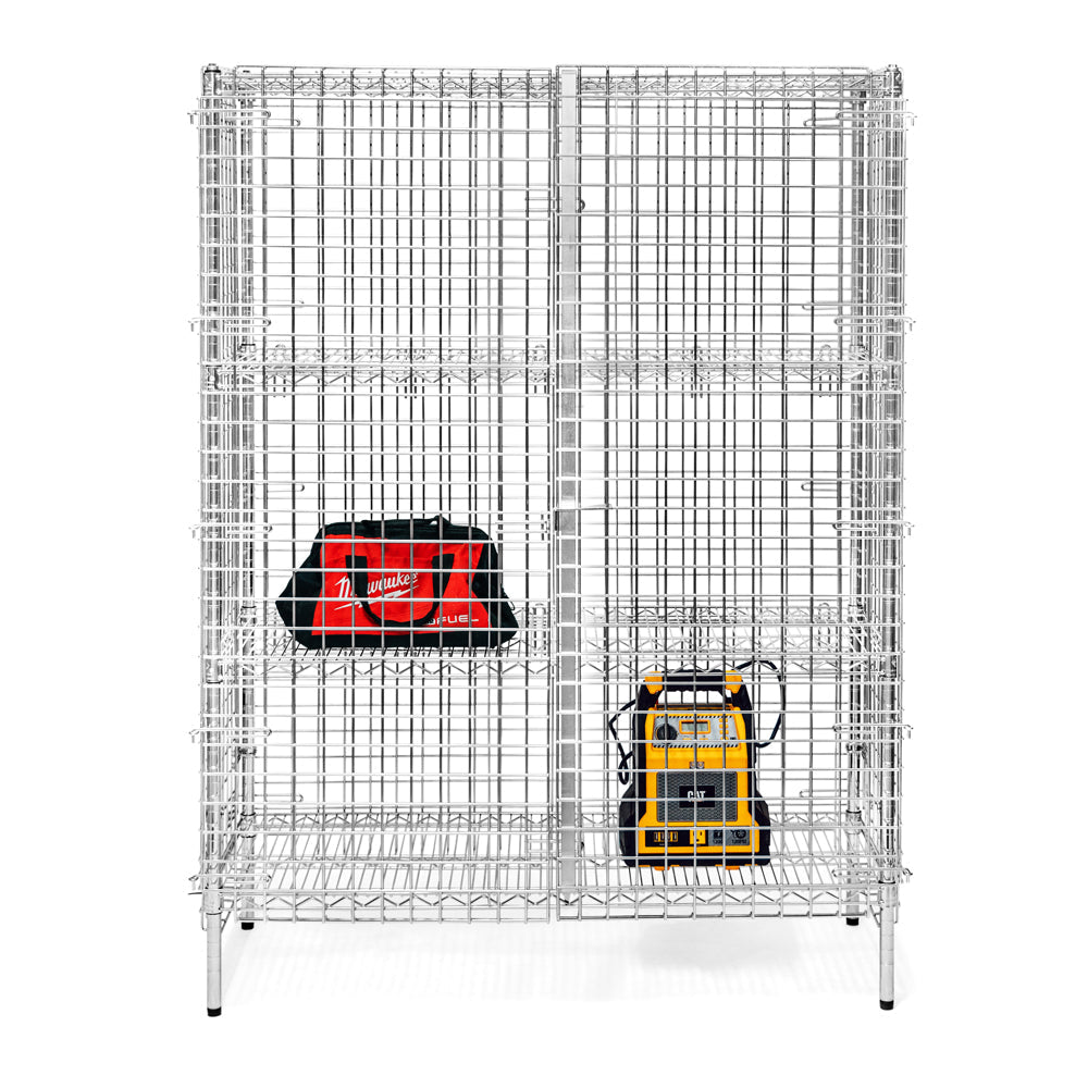 24"d Chrome Wire Security Cages with 2 Adjustable Shelves
