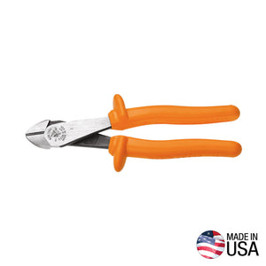 Klein Diagonal Cutting Pliers, Insulated, High Leverage, 8-Inch (D228INS)