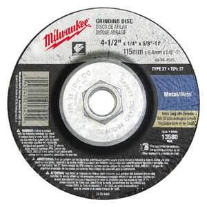 Milwaukee 7" x 1/8" x 5/8-11" Grinding Wheel (Type 27) (49-94-7075)
