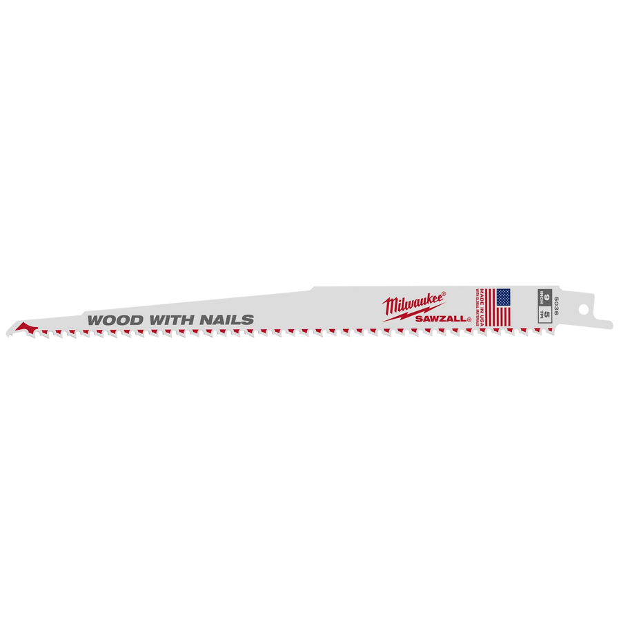 Milwaukee 9" 5 TPI SAWZALL Blade for Wood with Nails (5 PK) (48-00-5036)