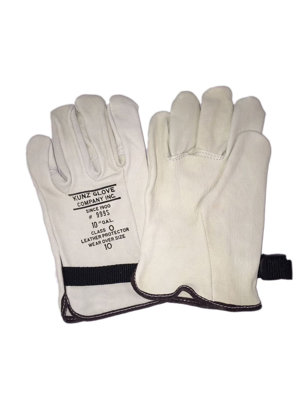 Kunz Goatskin 10" FR Low Voltage Leather Glove Protectors with Cinch Strap (999S)