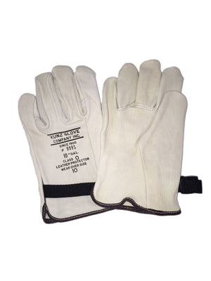 Kunz Goatskin 10" FR Low Voltage Leather Glove Protectors with Cinch Strap (999S)