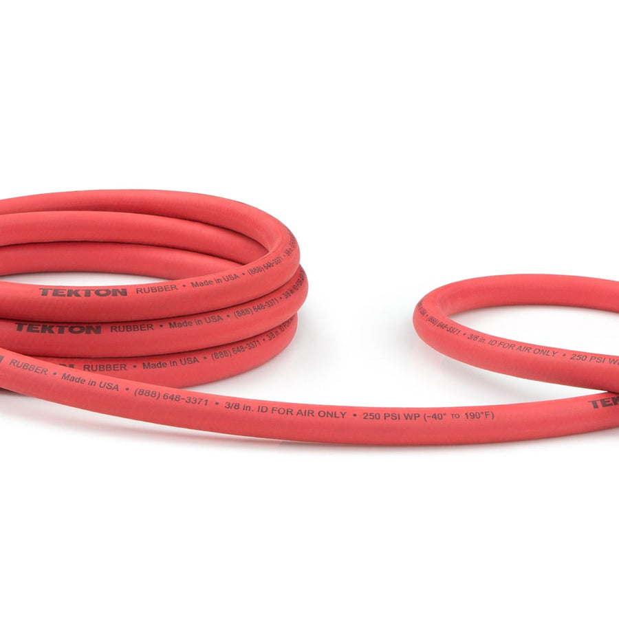 TEKTON 3/8 Inch I.D. x 10 Foot Rubber Lead-In Air Hose (250 PSI) (46334)
