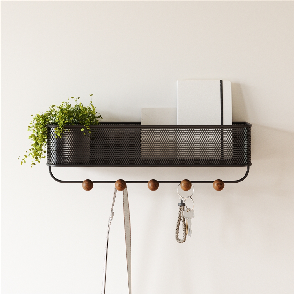 Black Walnut Estique Wall Mount Organizer by Umbra The Shelving Store