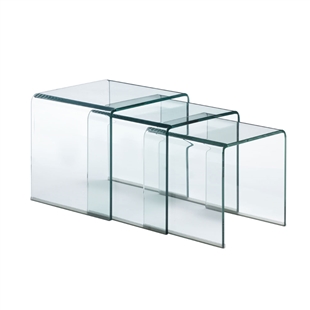 modern glass nest of tables